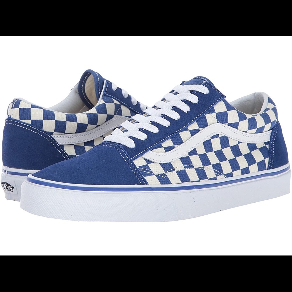BRAND NEW Vans Old stool check blue white Sz 7.5 M 9 W